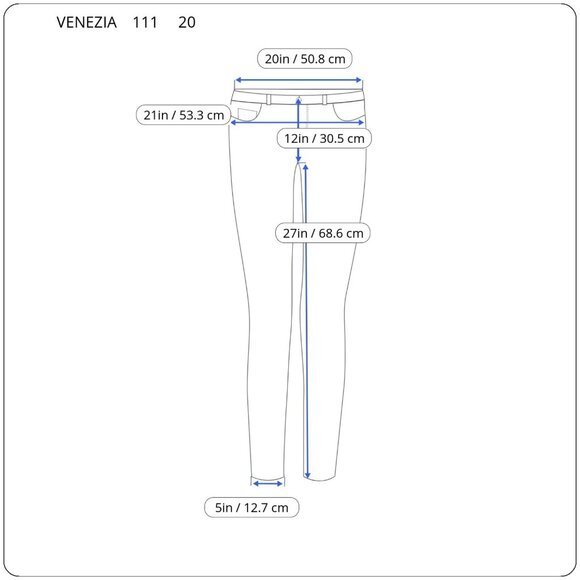 Venezia Womens Jeans 20 Plus Jegging Cropped Pull On Blue Denim Comfy SL41E - Picture 2 of 8